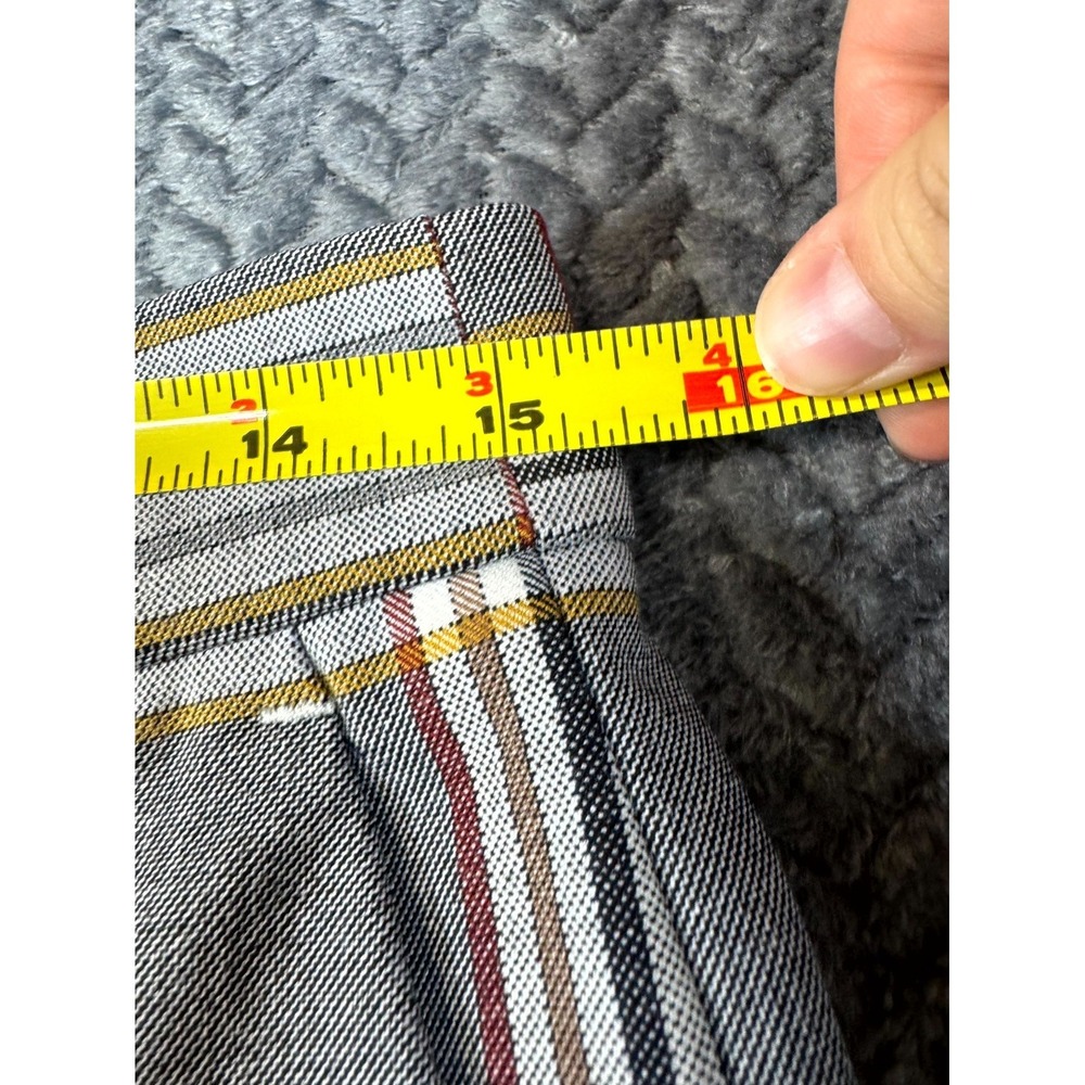 J Crew Cropped Pants Womens 4 Gray‎ Plaid Stretch Slash Pockets Casual Work - Picture 5 of 9